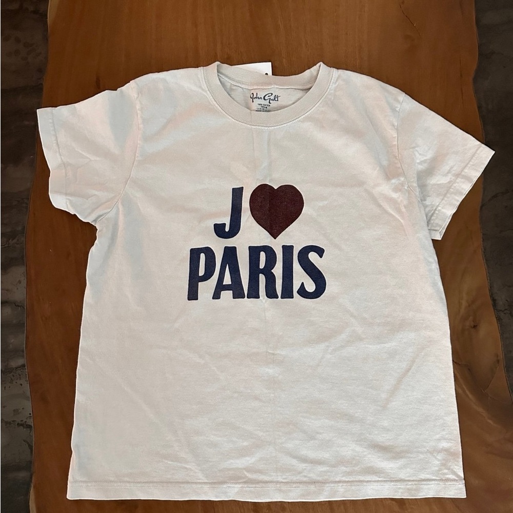 Brandy Melville John galt I love Paris baby tee